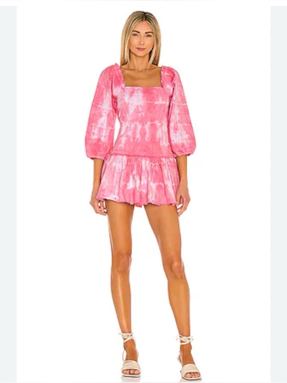 Loveshack Fancy tye dye denim dress